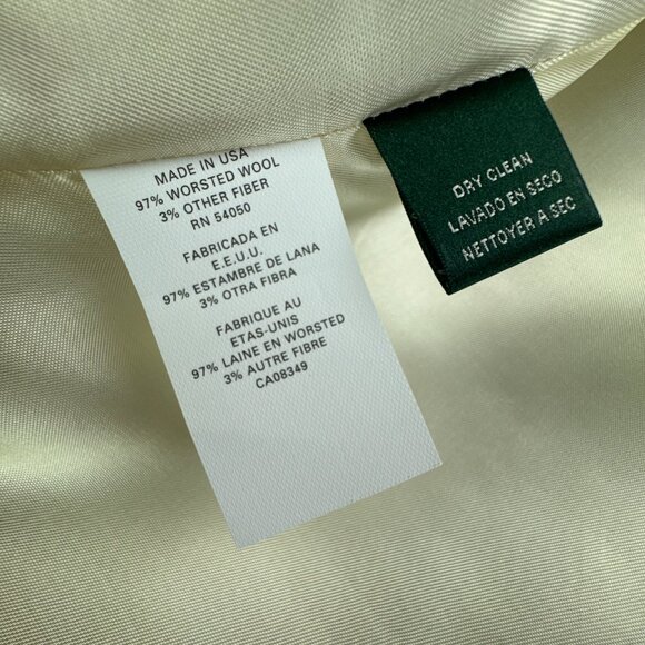 Lauren‎ Ralph Lauren Jacket Small Ivory Quiet Luxury Gold Button Wool Hooded Zip - Picture 10 of 14